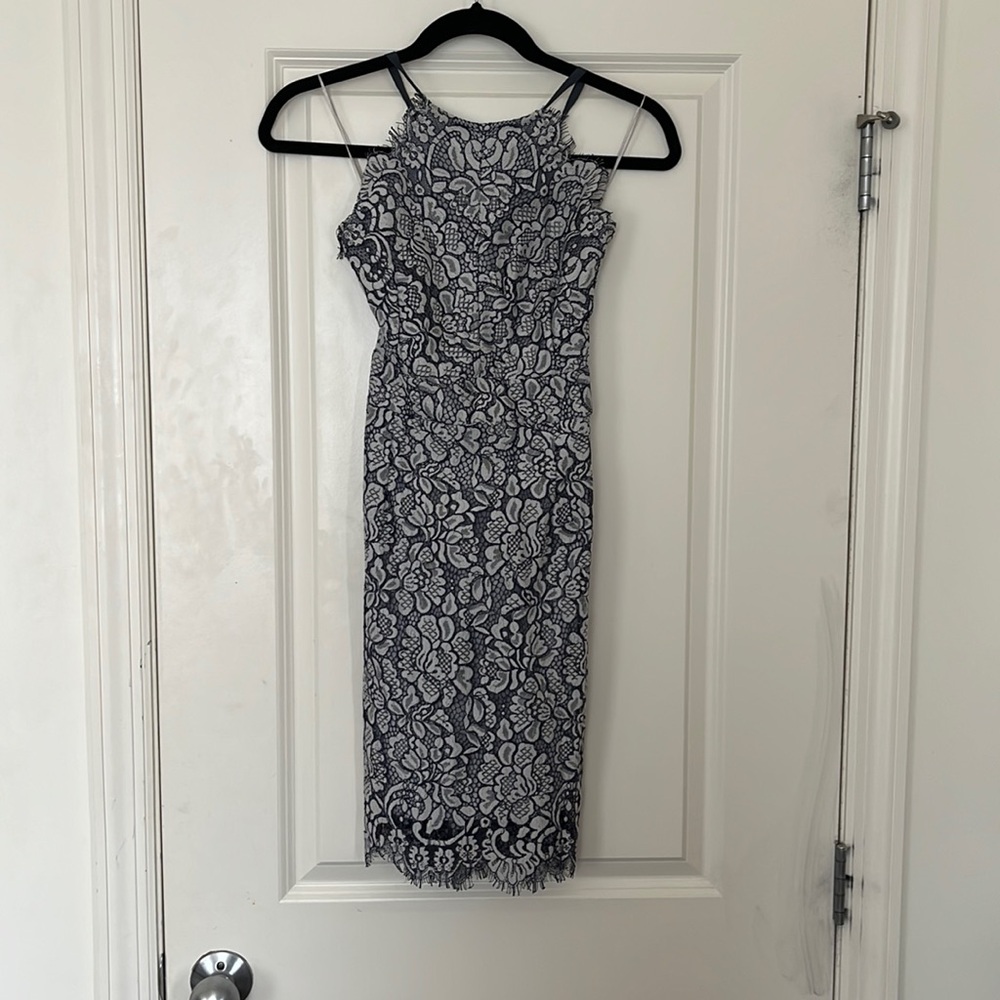 Blue Lacey bodycon Dress